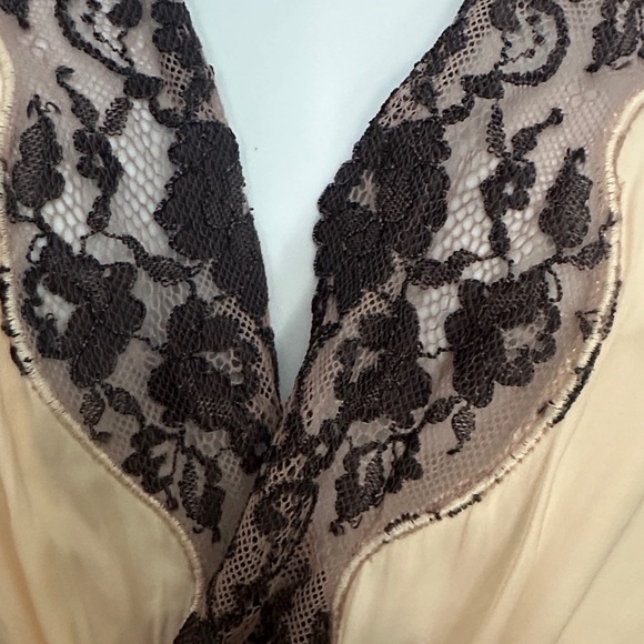 Free People Peach Chemise with Black Lace Trim - Picture 2 of 4